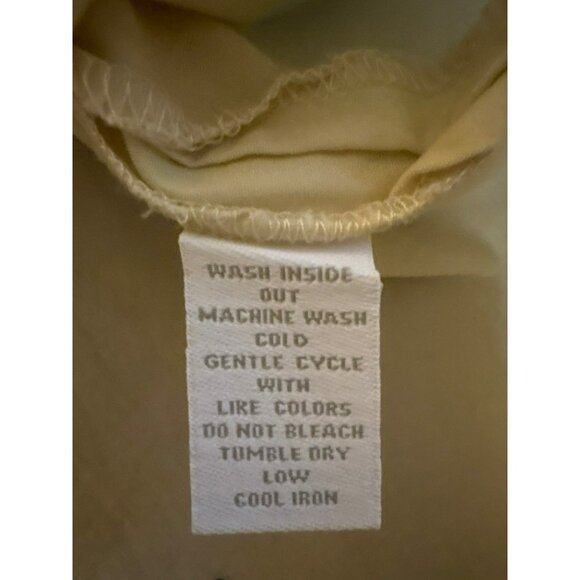 Charter Club Beige Cotton Embroidered Split Neck Top Size 14 - Picture 5 of 8